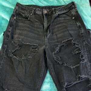 Distressed Black Denim Jeans